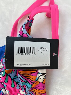 pri  Kate Spade Womens One Piece Swim Suit Bright Radiant Pink Paisley
