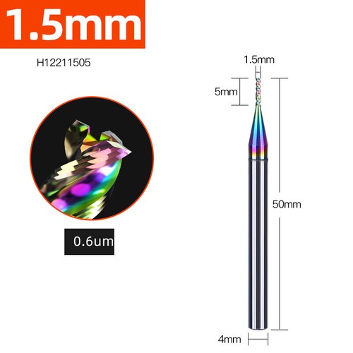 1mm to 20mmSolid Carbide End Mill 3 Flute HRC65 DLC Coated Slot Drills - - Picture 9 of 53