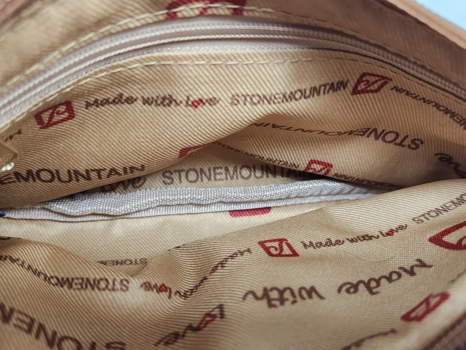 石头山棕色干邑粘合皮革腕带手柄带侧翻盖口袋 — 第 4/4 张图片