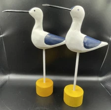 Handmade Pair of Chesapeake Bay Ltd. Seagulls 11 in Coastal Beach Ocean