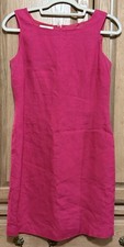 Talbots Dress Sz 6P Magenta Pure Irish Linen Sheath Sleeveless Lined Whimsygoth