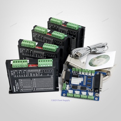 DIY CNC Kit 4 Axis Breakout Board & Stepper Driver EMA2-050D56 24-50VDC 2.1-5.6A