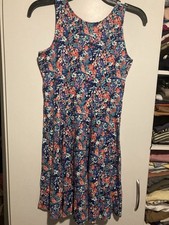 Old Navy Youth Girls XL 14 Flowers Round Neck Flare Dress Cute