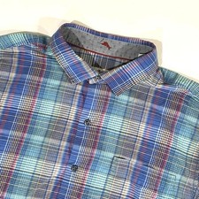 Tommy Bahama Multi Plaid Blue Red Yellow Men  s Shirt Sz XL NWOT