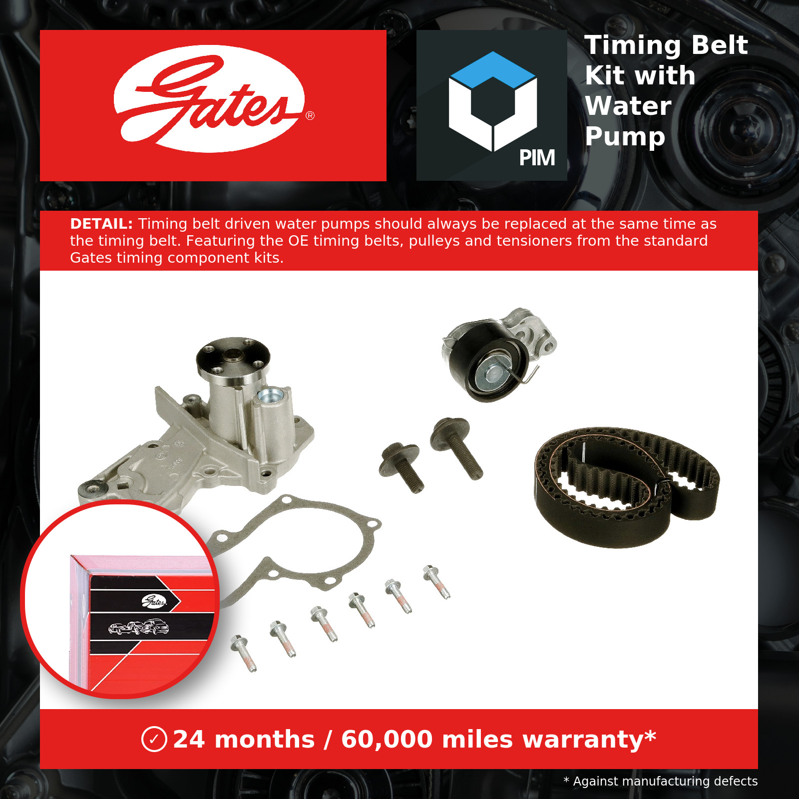 Water Pump & Timing Belt Kit With Water Pump Fits Ford Fiesta Fusion GATES - Image 10