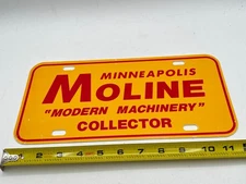 Vintage Plastic Minneapolis Moline MM Modern Machinery Collector License Plate