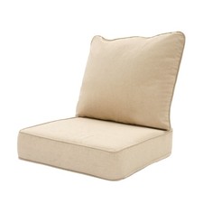 Outdoor Deep Seat Cushion Set Chair Cushion with Removable Cover 6-in Thick Seat