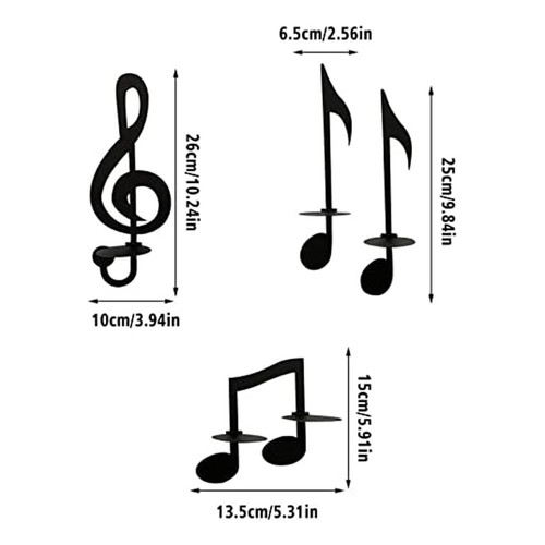 Music Note Wall Sconce Metal Wall Sconce Candle Holder Wall Mount Tea Light9771 - Picture 8 of 8