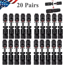 20 Pairs Male Female Wire Cable Connector Set Solar Panel Waterproof Connectors