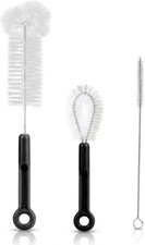 3 Pack Bottle Cleaning Brush Set -12 Inch Long Bottle Brush, Straw Cleaner, and