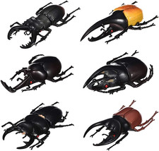 Pack of 6 Lifelike Beetle Model Toys, Fake Realistic Insect Figures Collection P