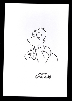 #ad Matt Groening hand drawn amp; Signed sketch Homer Simpson GBP 135.00