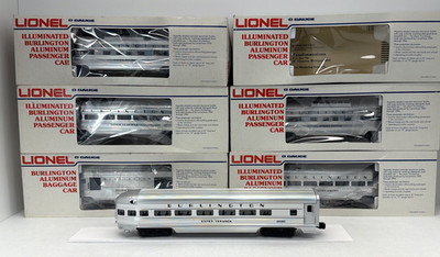 Lionel Burlington 15  Aluminum 6 Car Passenger Set O Used 6-9576 - 9580 9588