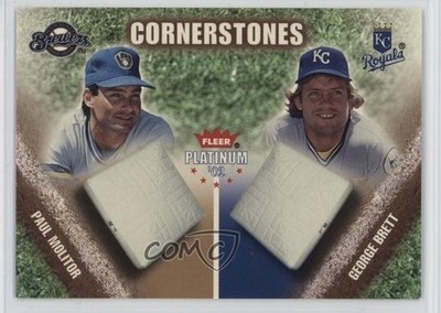 2002 Fleer Platinum Hobby Cornerstones /1000 George Brett Paul Molitor HOF v0v