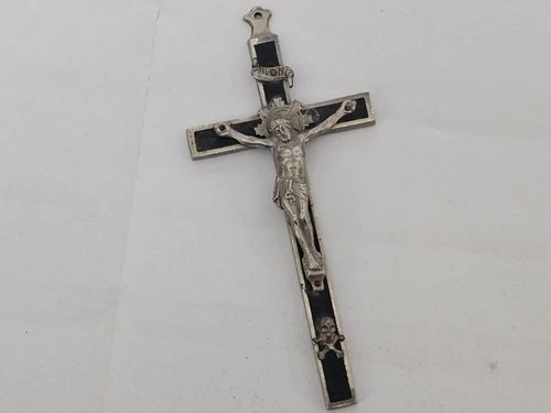 WWII WW2 German Army Wehrmacht Officer Pectoral Cross Skull Pendant Relic! B17