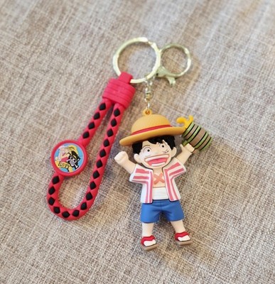 One Piece Anime Monkey D. Luffy 3D PVC Rubber Character Keychain
