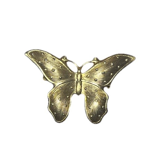 Vintage Gold Tone Butterfly Moth Brooch Pin
