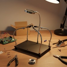 Helping Hands Soldering Station with Magnifying Glass, PCB Holder 4 Flexible Arm