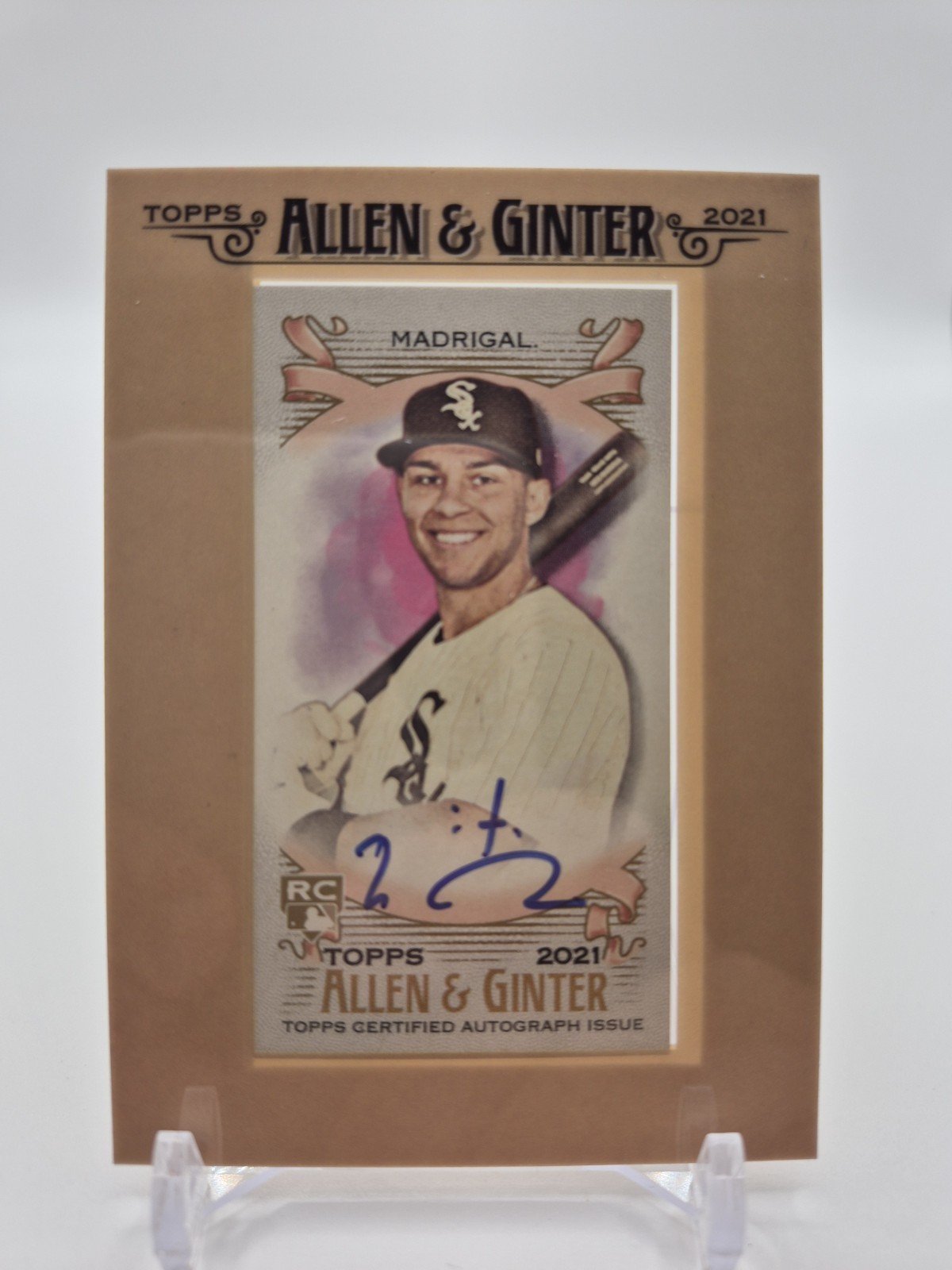 2021 Topps Allen & Ginter Nick Madrigal Rookie Mini Frame Auto White Sox FMA-NM