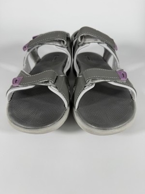 KHOMBU Women's Gray Open-Toe Hook-Loop Casual Sandals SZ 10