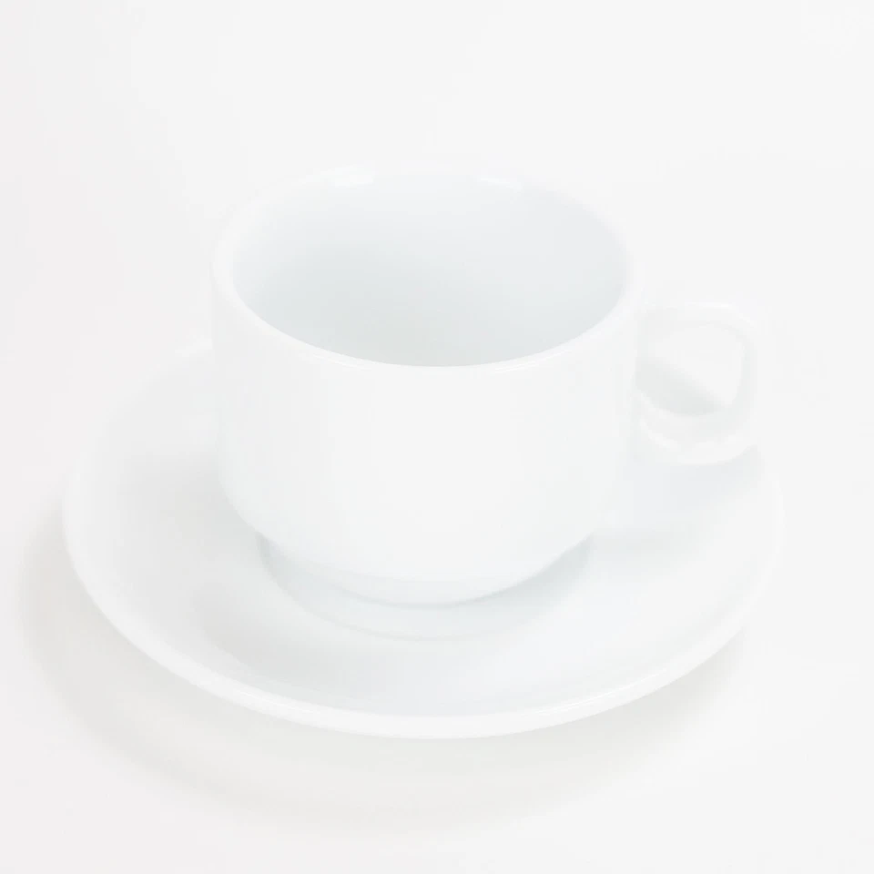 Tazas y platillo de café turco espresso de porcelana apilable de 4 onzas con ch... Foto 4 de 4