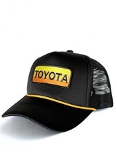 Toyota Snapback Trucker Hat Black Yellow Mesh Cap Adjustable Auto Truck Racing