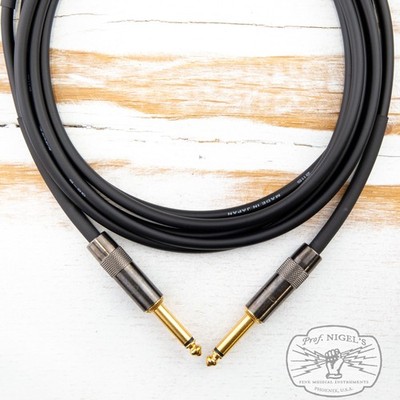 Prof. Nigel's USA Made 1/4'' Instrument Cable (Black w/ Gold) Canare GS-6