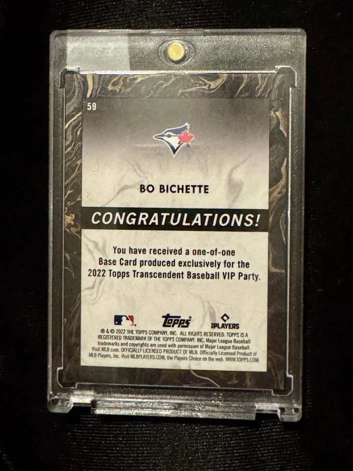 BO BICHETTE BLUE JAYS 1/1 2022 TOPPS TRANSCENDENT VIP #59 - Image 2 of 2