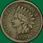 1859 Indian Head Cent Near Extremely Fine XF/VF++ Coin #40801
