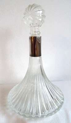 Glas Karaffe Dekanter silberne Montur 30 cm - Bild 1 von 4