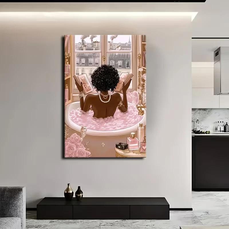 Black Elegant Sexy African Beautiful Woman Canvas Painting Print 24x36 decor - Image 2 of 4