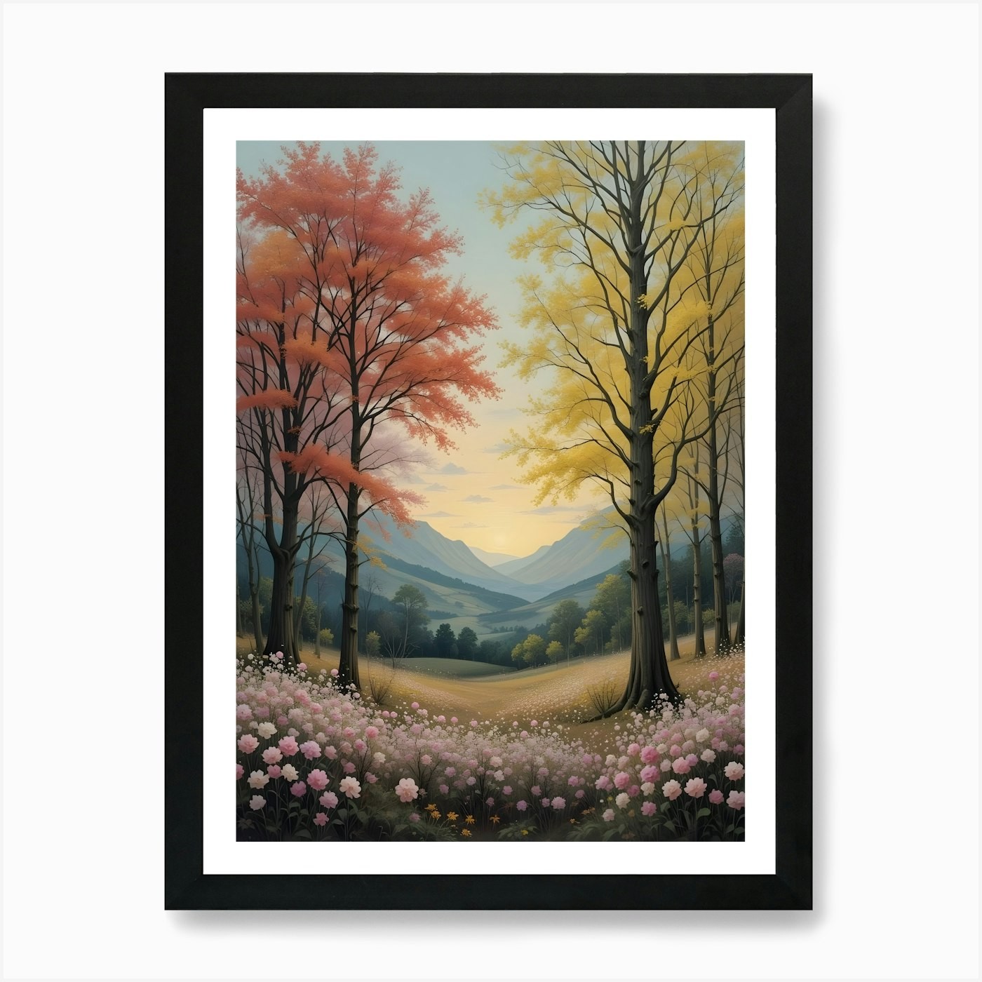Autumn Trees 2 Art Print Framed Wall Art Poster Canvas Print Picture
