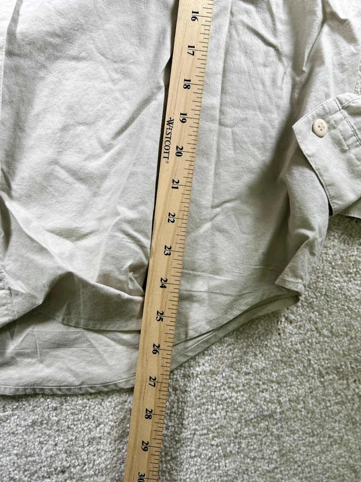 Camisa Westbound para mujer grande bronceada bordada floral algodón con botones manga larga Foto 3 de 4