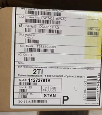 New In Box CISCO PWR-C5-1KWAC Power Supply Catalyst 9200