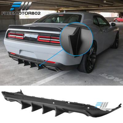 #ad Fits 15 23 Dodge Challenger IKON V4 Style Rear Bumper Diffuser Matte Black PP $184.99