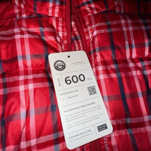 LANDS END DOWN FILLED PUFFER VEST Plaid 600 QUILTED NWT Size Small Outdoor - Picture 3 of 6
