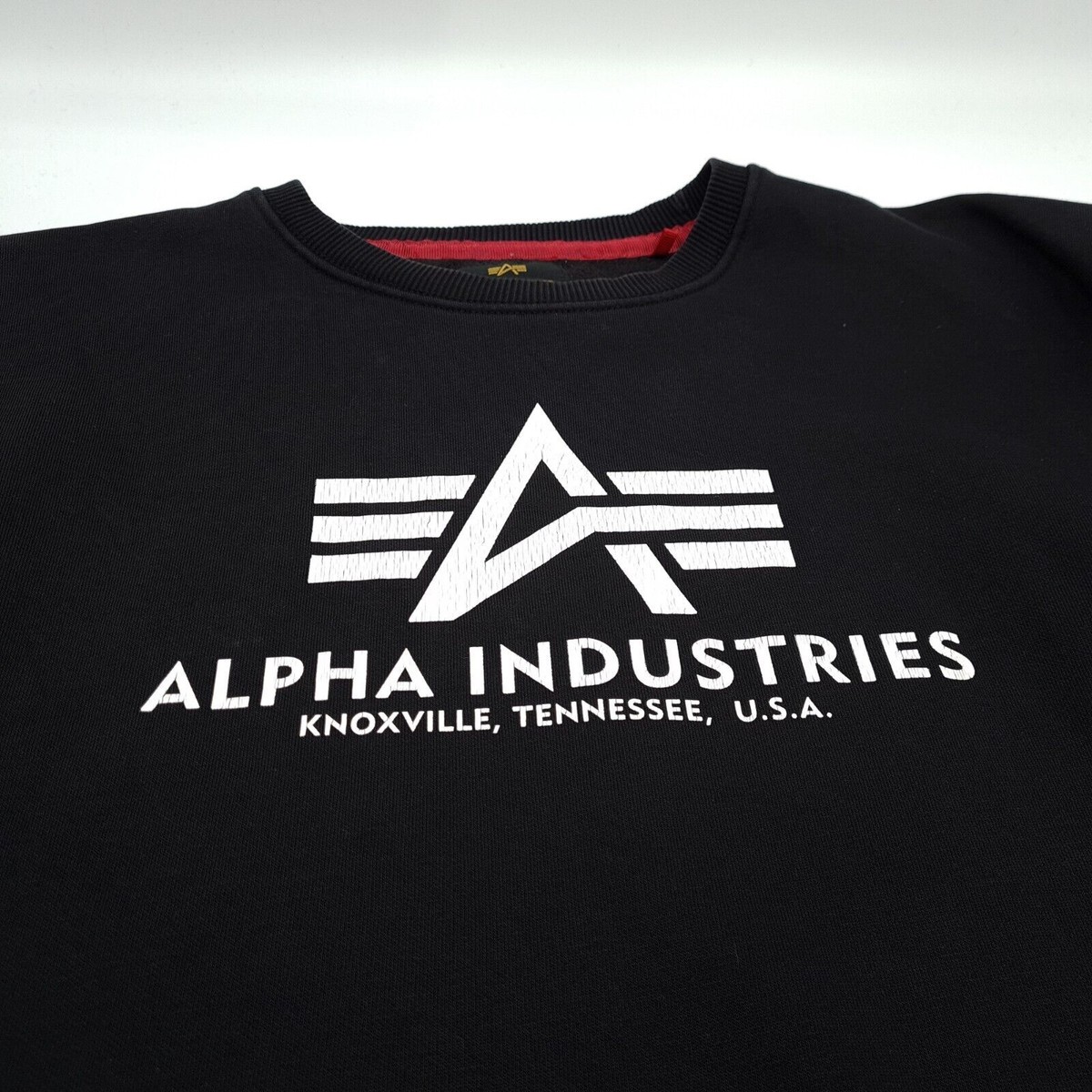 Alpha Industries Men Jumper Pullover Top Black Mj6 Size M | eBay
