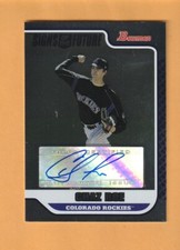 Chaz Roe Colorado Rockies AUTO 2006 Bowman Draft Lexington Kentucky 3I