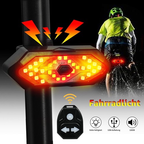 Bike Bicycle Rear Light Remote Turn Signal LED Indicator Taillights Rechargeable - Picture 9 of 12