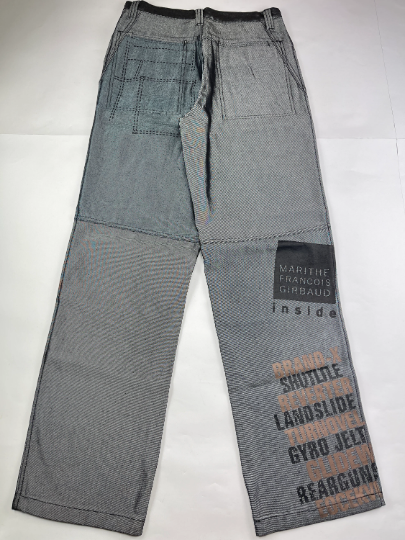 Marithe Francois Girbaud jeans, shiny gray, vintage baggy silver