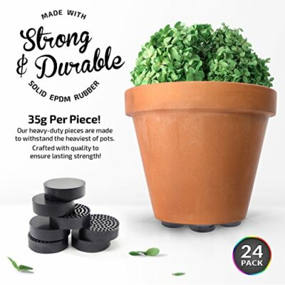 The Garden Gecko Topf-Füße Aus Presskork – 24er Pack, 4,5 Cm Durchmesser – Unsichtbarer Schutz Für Blumentöpfe