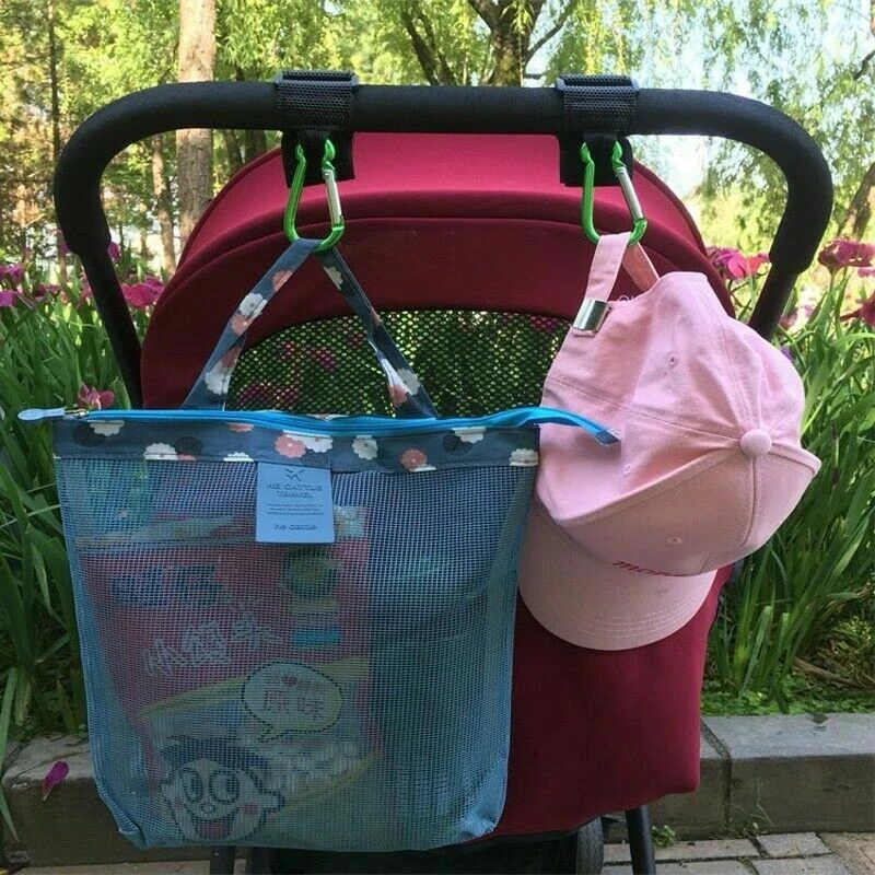 3pz Bambino Passeggino Clip Metallo Buggy Clip Passeggino Gancio Auto Moto Ganci - Immagine 2 di 4