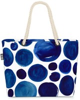 Void Tasche Blaue Punkte Dots Blau Weiss Wasserfarben Malerei Muster