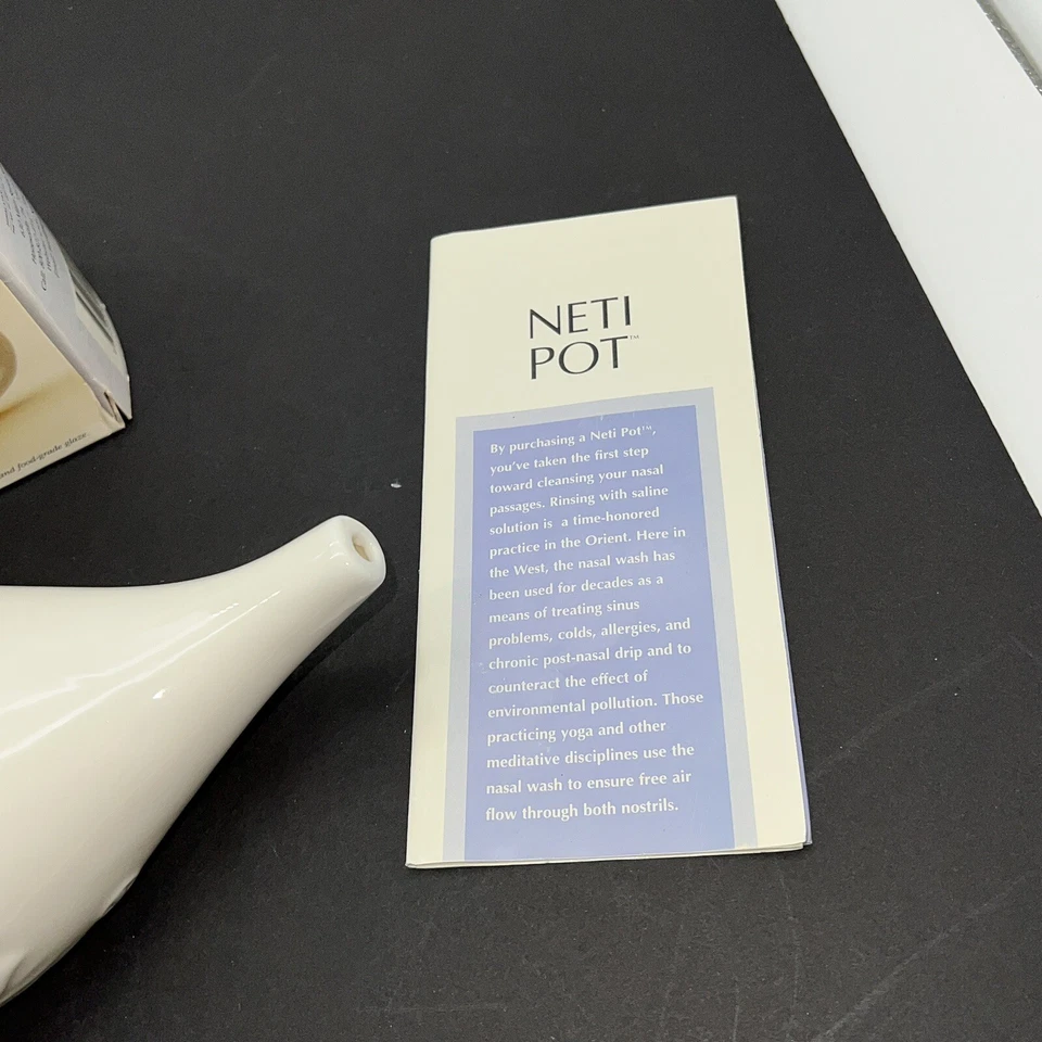 Instituto Himalaya Neti Maceta Cerámica Blanca Varcho Veda Lotus Diseño Agua 8x2.5 Foto 4 de 4