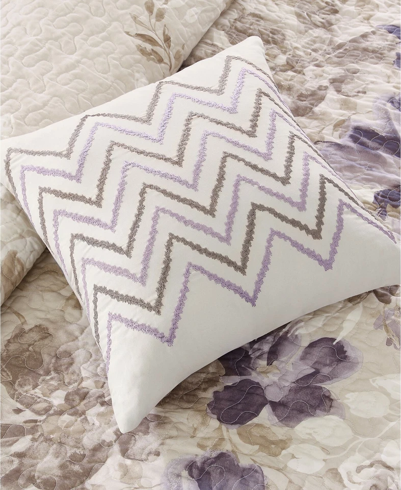 Madison Park Luna 6 piezas Juego de cobertores King/California King púrpura y topo Foto 3 de 4