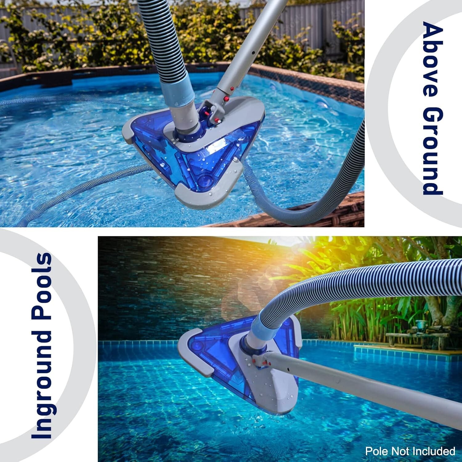 Durable 1-1/2" x 24ft Pool Vacuum with Weighted Head for Immaculate Cleaning