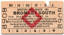 BR(S) Platform Ticket Bromley South 1d (S.4)