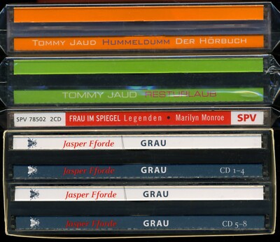 19-Hörbuch-CD-Konvolut Marilyn MONROE Tommy JAUD Hummeldumm Jasper FFORDE GRAU 