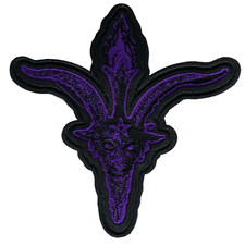 BAPHOMET HEAD PURPLE SHAPED PATCH EMBROIDERED PATCH
