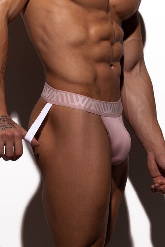 Jersey liso LVW AMSTERDAM Luxury Jockstrap Lycra Eco-Jock rosa salmón 14 - Imagen 5 de 11
